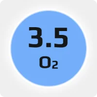 Кислород (О2) 3.5 (99,95%) лазерный в баллоне 4-5л 150 бар, соединение  G 3/4 (DIN 9)